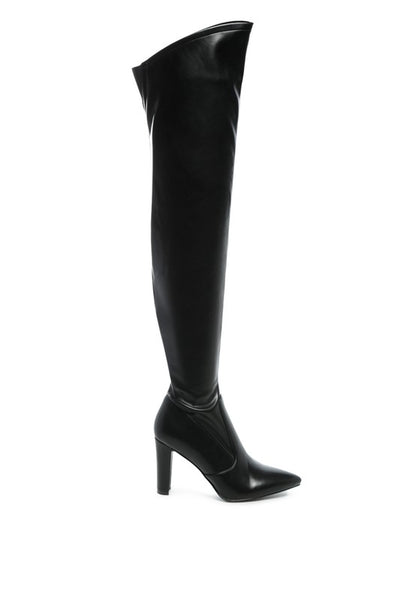 ZADE THIGH HIGH LONG BOOTS IN STRETCH PATENT PU - Pikemla