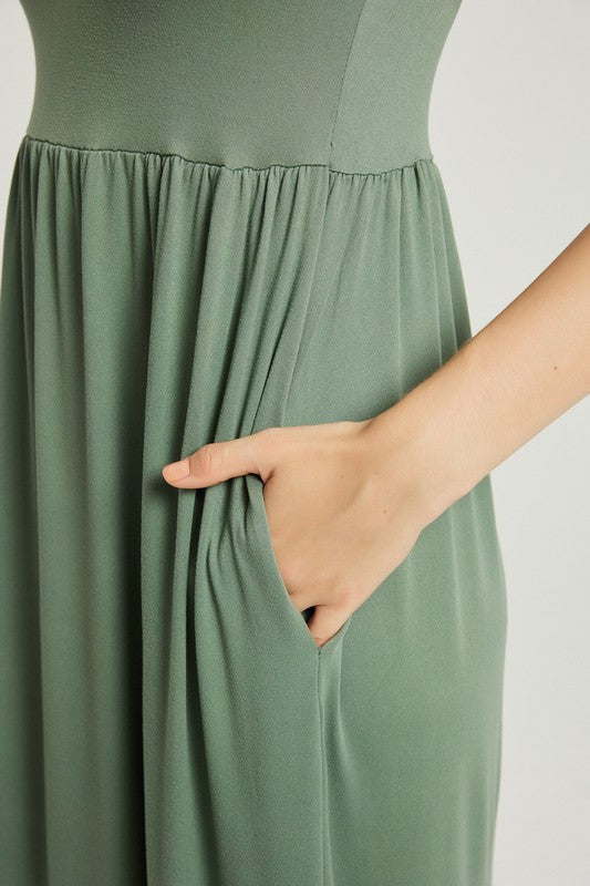 Sage Maxi Dress with Pockets - Pikemla