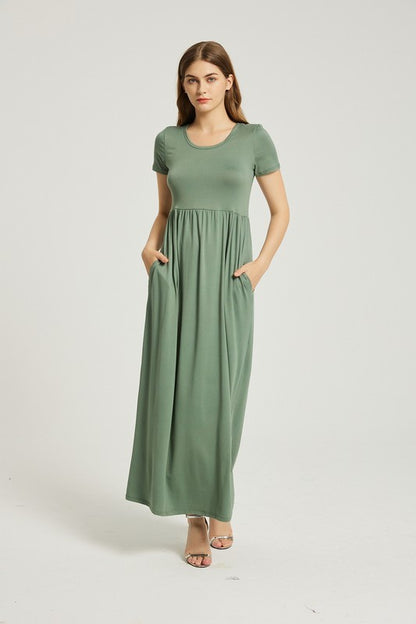 Sage Maxi Dress with Pockets - Pikemla