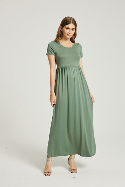 Sage Maxi Dress with Pockets - Pikemla