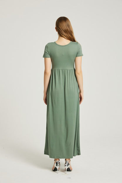 Sage Maxi Dress with Pockets - Pikemla