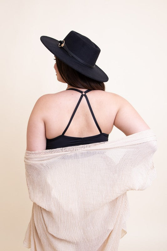 Plus Size Ruched Bralette Top - Pikemla