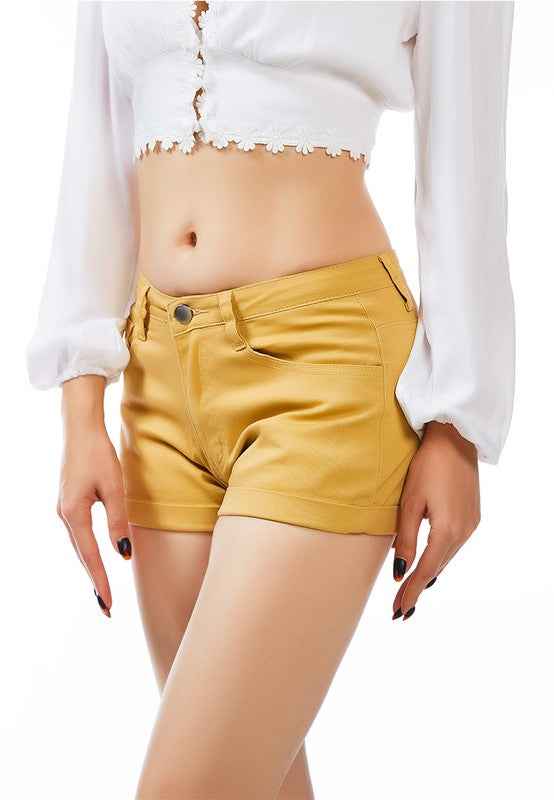 Upturned Hem Shorts - Pikemla