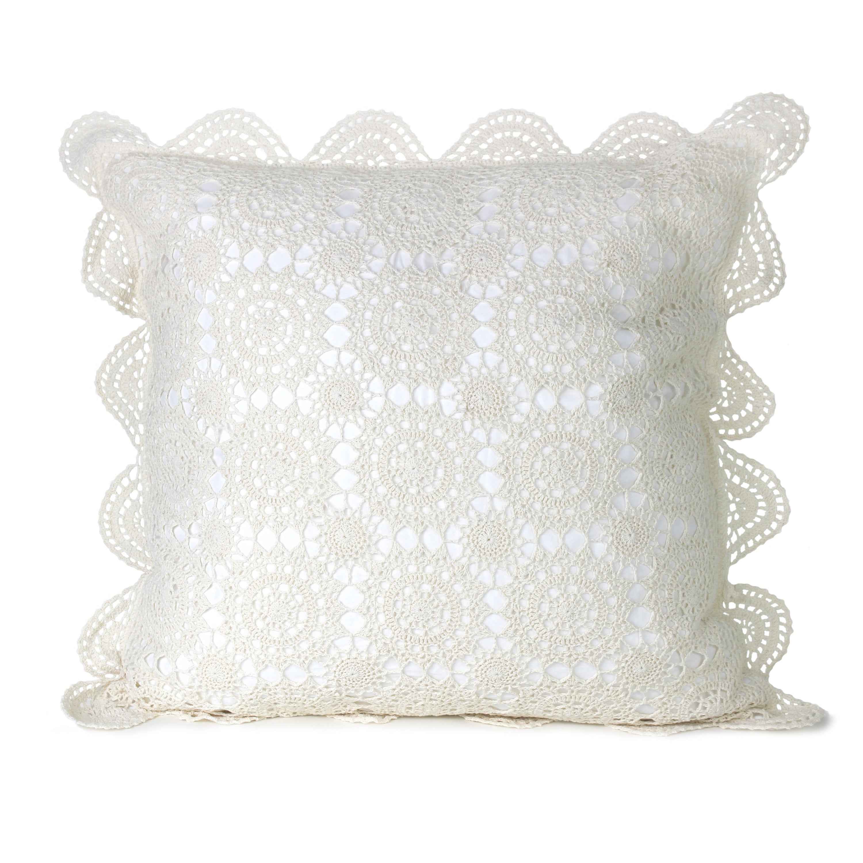 Hand Made Crochet Cotton Pillow Sham Pairs