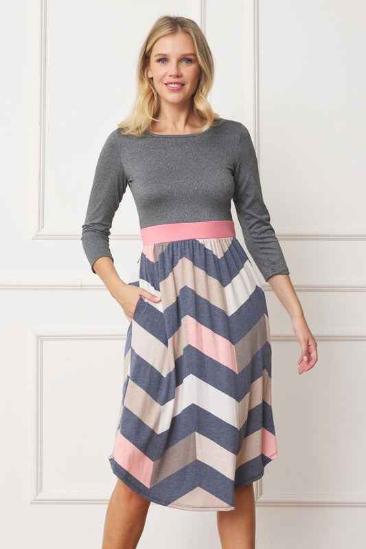 Curved Hem Band Midi Dress - Pikemla