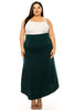 Solid A-Line Maxi Skirt -Plus Sized - Pikemla