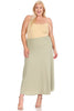 Solid A-Line Maxi Skirt -Plus Sized - Pikemla