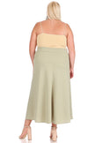 Solid A-Line Maxi Skirt -Plus Sized - Pikemla