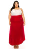 Solid A-Line Maxi Skirt -Plus Sized - Pikemla