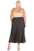 Solid A-Line Maxi Skirt -Plus Sized - Pikemla