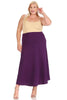 Solid A-Line Maxi Skirt -Plus Sized - Pikemla