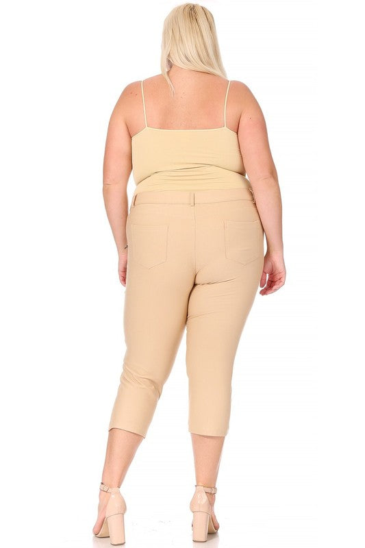 Plus size, stretchy, pull up, capri jeggings - Pikemla