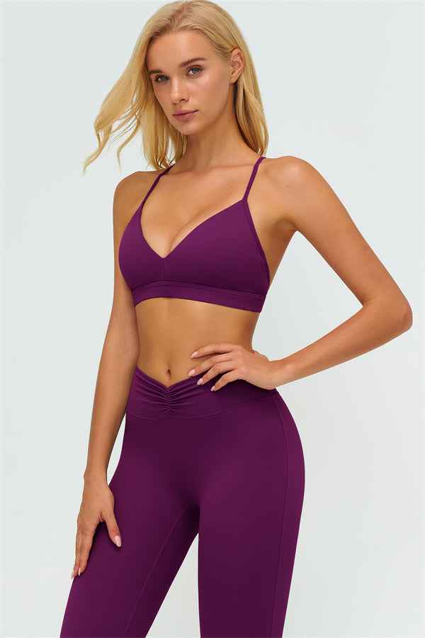 The Lushness Y-Back Sports Bra Flared Leggings 2-Piece Set