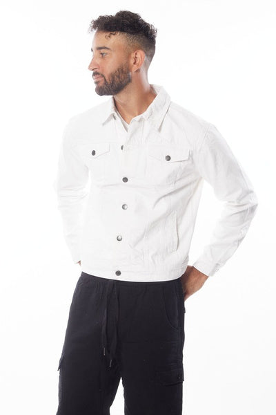 Men's White Denim Jacket - Pikemla