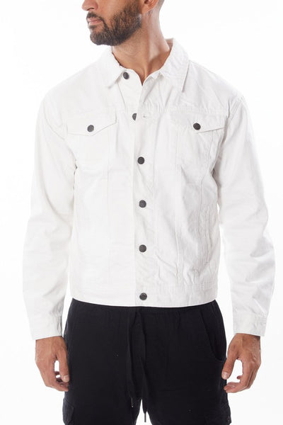 Men's White Denim Jacket - Pikemla