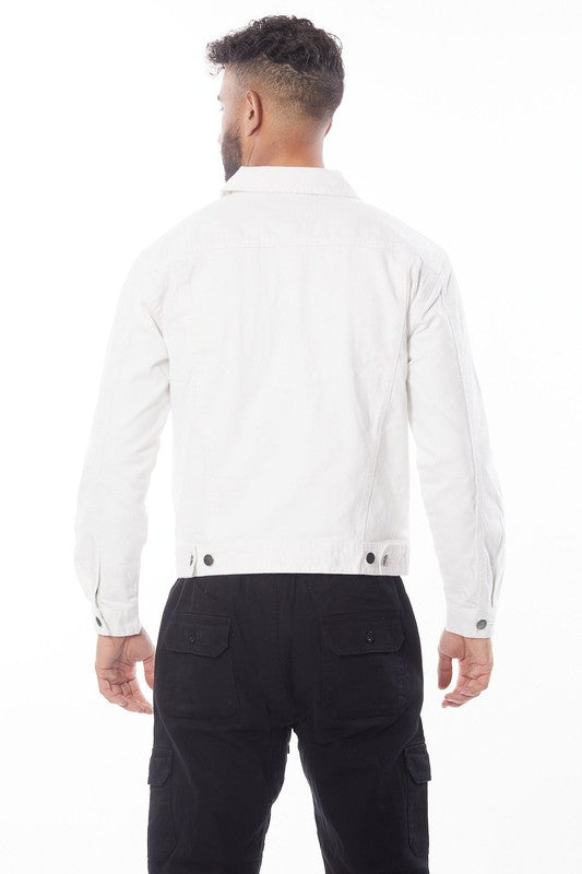 Men's White Denim Jacket - Pikemla