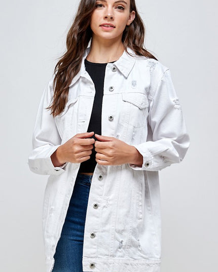 Ayala Distressed Demin Jacket - Pikemla