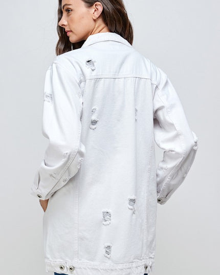 Ayala Distressed Demin Jacket - Pikemla