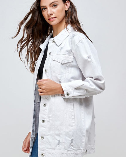 Ayala Distressed Demin Jacket - Pikemla