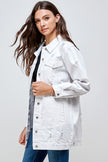 Ayala Distressed Demin Jacket - Pikemla