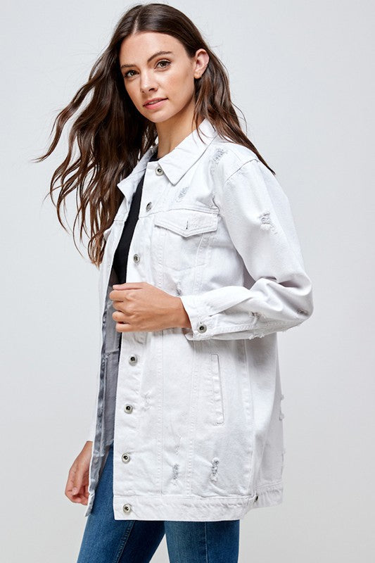 Ayala Distressed Demin Jacket - Pikemla