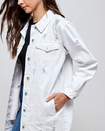 Ayala Distressed Demin Jacket - Pikemla