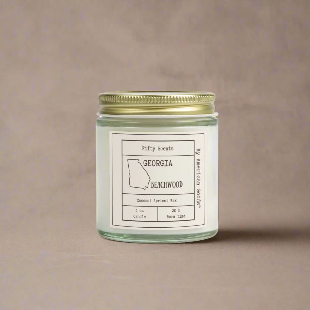 Georgia - Cozy Scented Candles - Coconut Apricot Wax - Beachwood Fragrance