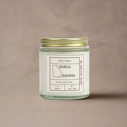 Georgia - Cozy Scented Candles - Coconut Apricot Wax - Beachwood Fragrance
