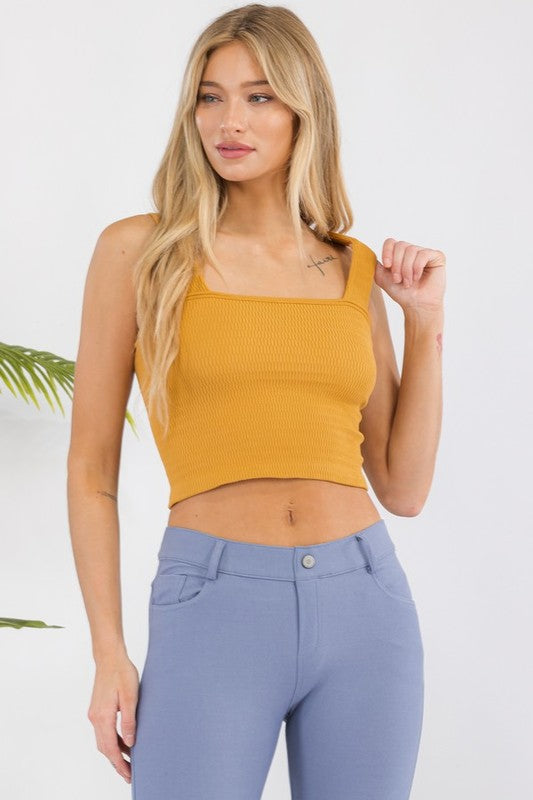 Seamless Textured Crop Tank - Pikemla