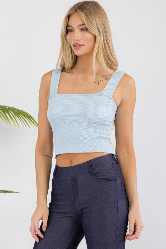 Seamless Textured Crop Tank - Pikemla