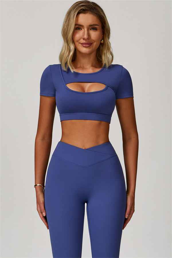 The Lavish Cut-out Crop Top Leggings 2-Piece Set