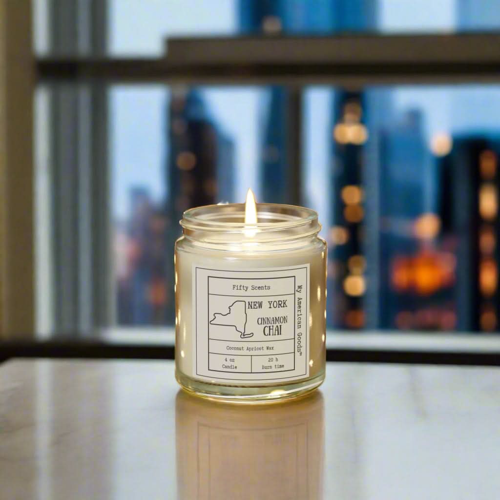 New York - Cinnamon Chai Scented Candle - Coconut Apricot Wax