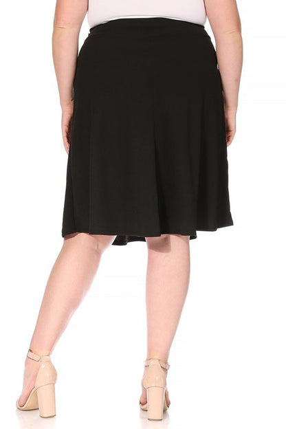 Red A-Line Skirt -Plus Sized - Pikemla