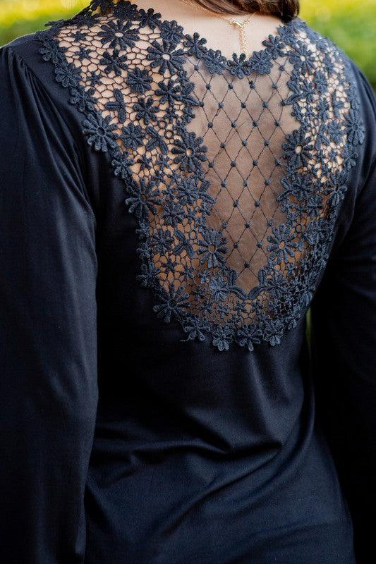 Back Patch Bell Sleeve Jersey Top - Pikemla