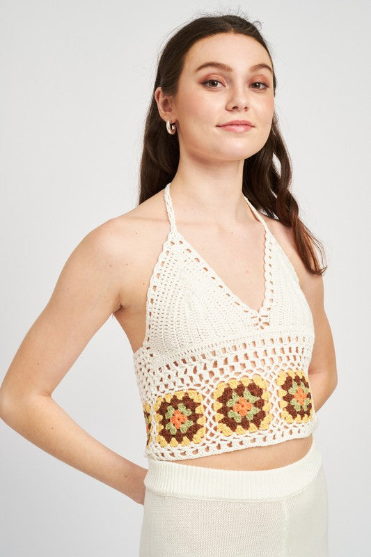 Island Crochet Halter Tops - Pikemla