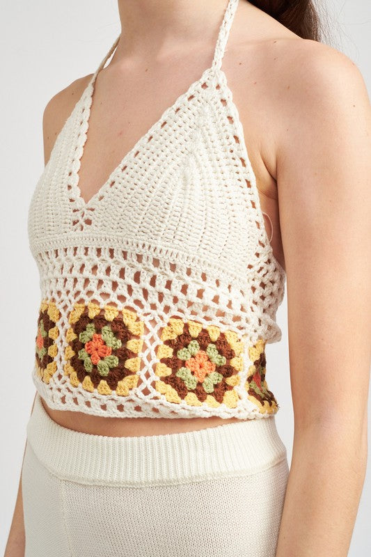 Island Crochet Halter Tops - Pikemla