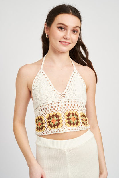 Island Crochet Halter Tops - Pikemla