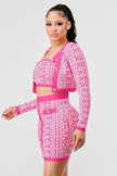ATHINA PRINTED BARBIE PINK THREE PIECE SET
