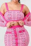 ATHINA PRINTED BARBIE PINK THREE PIECE SET