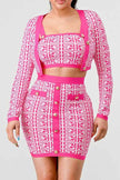 ATHINA PRINTED BARBIE PINK THREE PIECE SET
