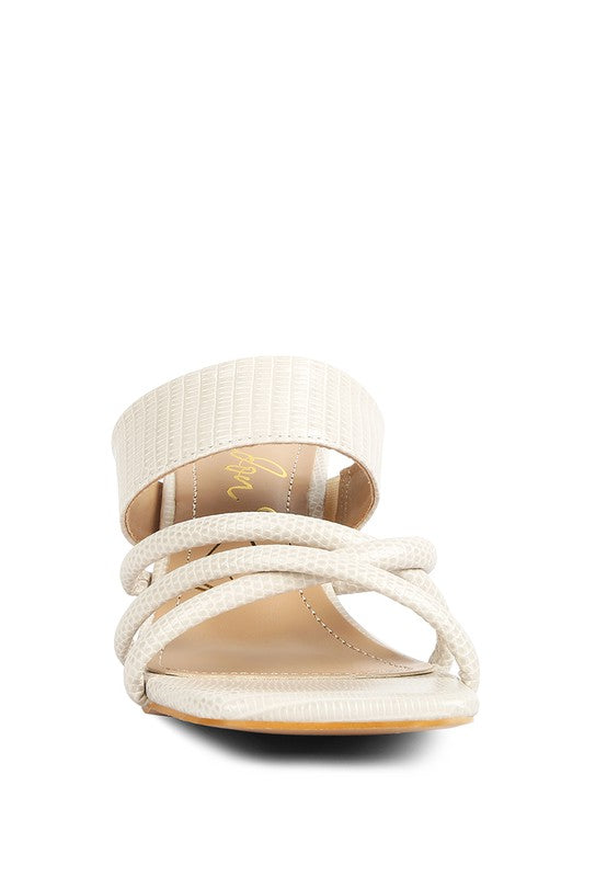 CHIRI Criss Cross Strap Spool Heel Sandals - Pikemla