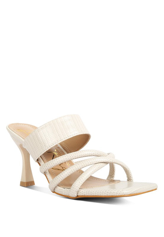 CHIRI Criss Cross Strap Spool Heel Sandals - Pikemla