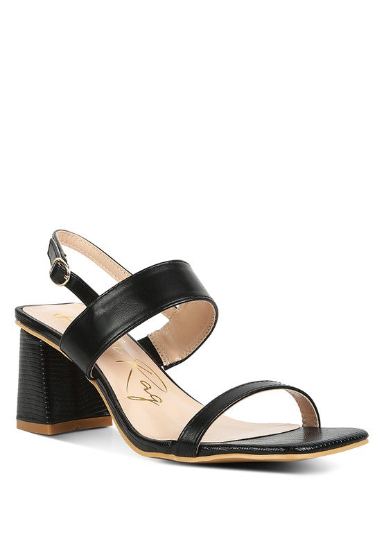 KIRK Elasticated Gussets Block Heel Sandals - Pikemla