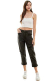 ROOL-UP DISTRESSED  HIGH RISE STRETCH MOM JEANS