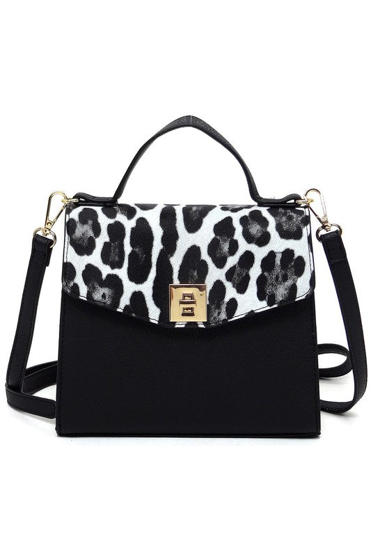 Colorblock Twist Lock Handbag - Pikemla