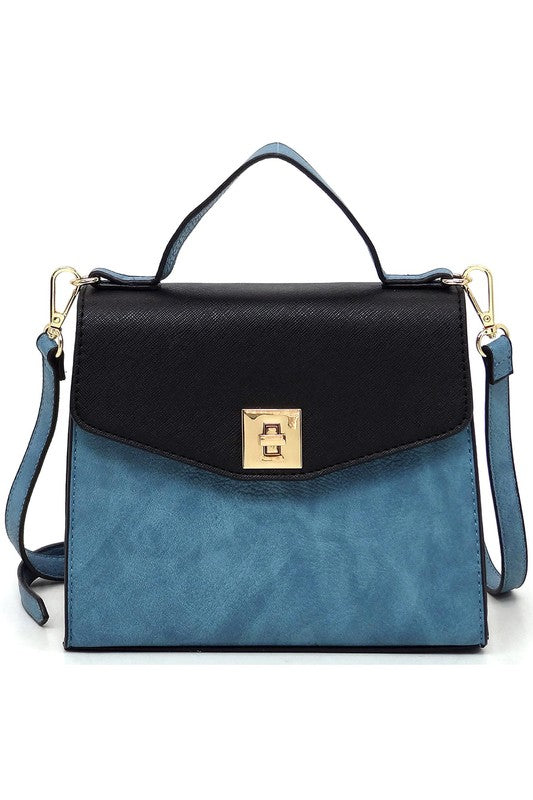 Colorblock Twist Lock Handbag - Pikemla