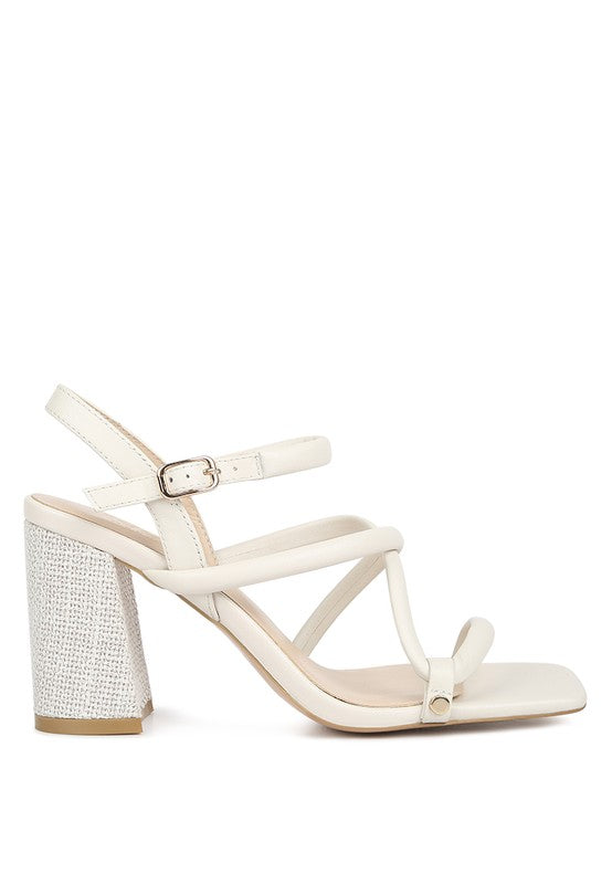 Artha Open Square Toe Block Heel Sandals - Pikemla