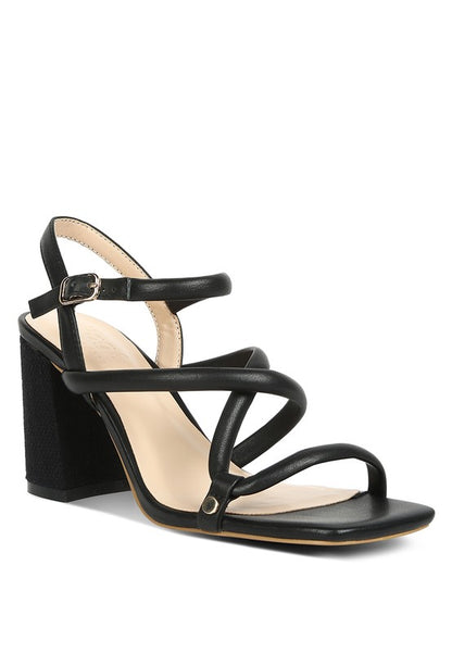 Artha Open Square Toe Block Heel Sandals - Pikemla