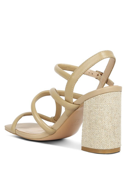 Artha Open Square Toe Block Heel Sandals - Pikemla