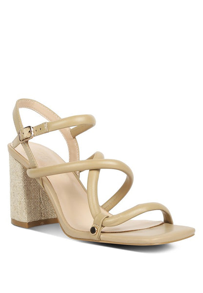 Artha Open Square Toe Block Heel Sandals - Pikemla